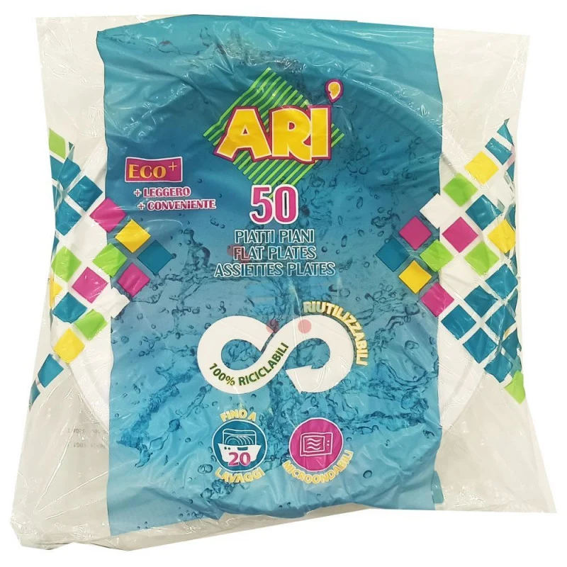 Piatti Piani Aristea pz 50 Bianchi – Cartone 18 pz