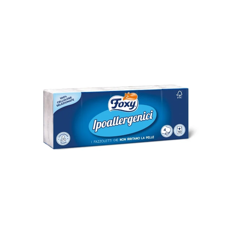 Foxy Fazzoletti Ipoallergenici pz 10 – Cartone 25 pz
