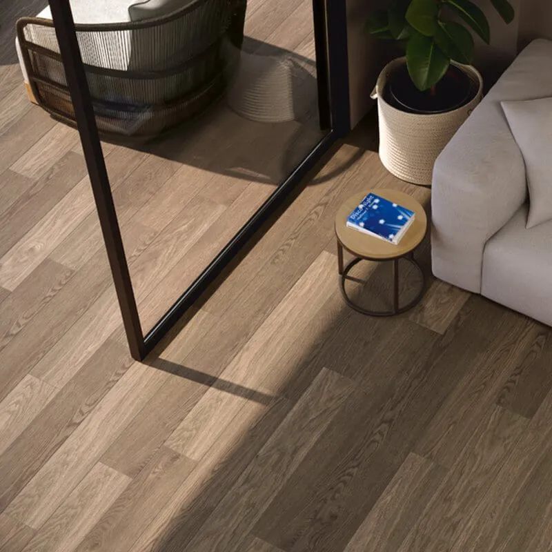 Gres Porcellanato Effetto Legno Rettificato Grip 20x120 Rovere Moro - Herberia