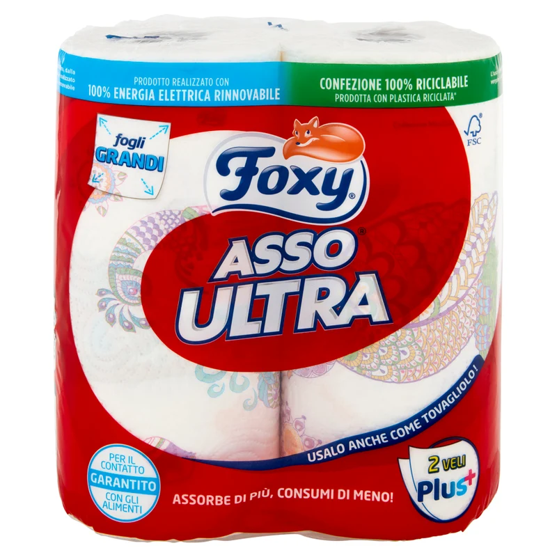 Foxy Asciugoni pz 2 Asso Ultra Big – Cartone 12 pz