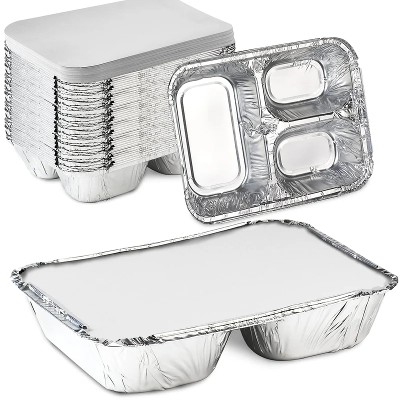Foli'cont Alluminio Senza coperchio 3porz 2pz – Cartone 48 pz