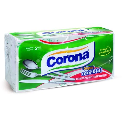 Corona Tovaglioli Doppio Velo Super Risparmio pz 90 Bianco – Cartone 21 pz
