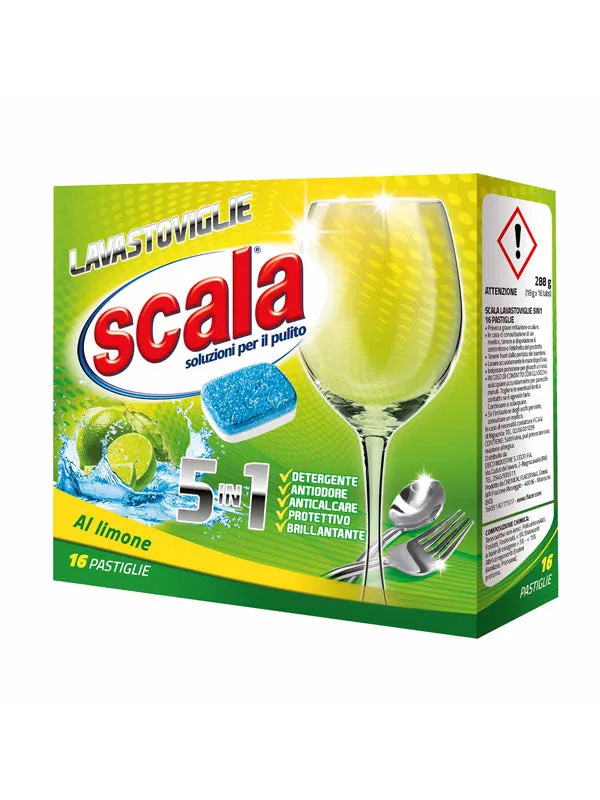 Scala Lavastoviglie Tabs pz 16 Limone – Cartone 16 pz