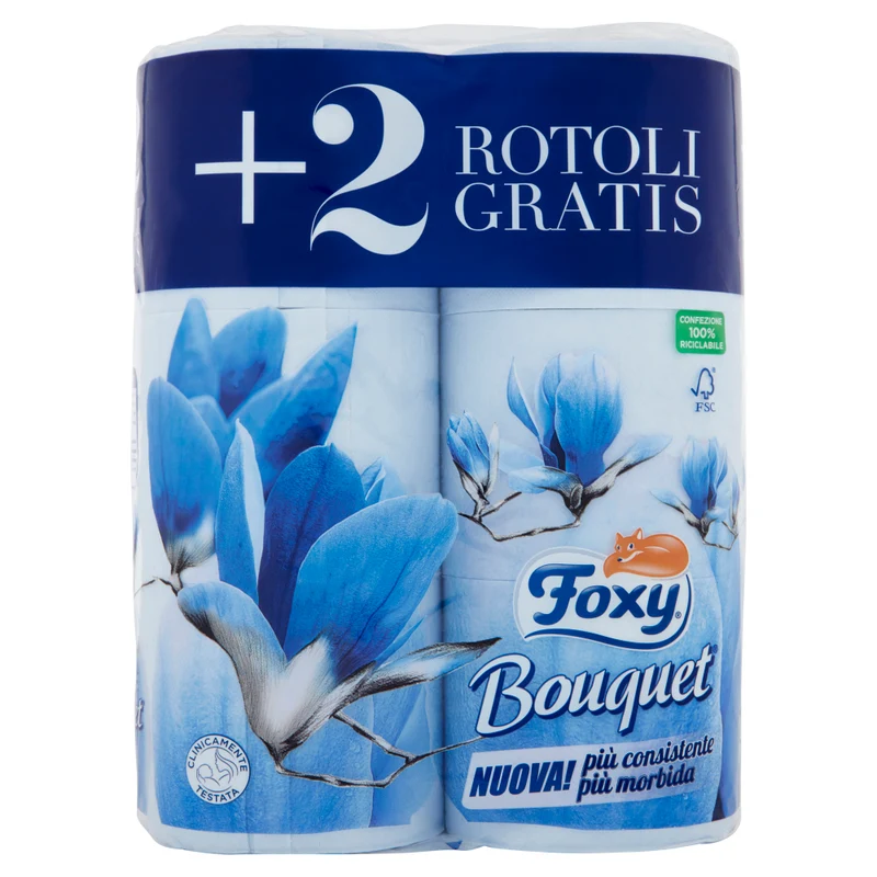 Foxy Igienica 4+2 Rotoli — Carta Igienica · Vendita all'ingrosso a cartone