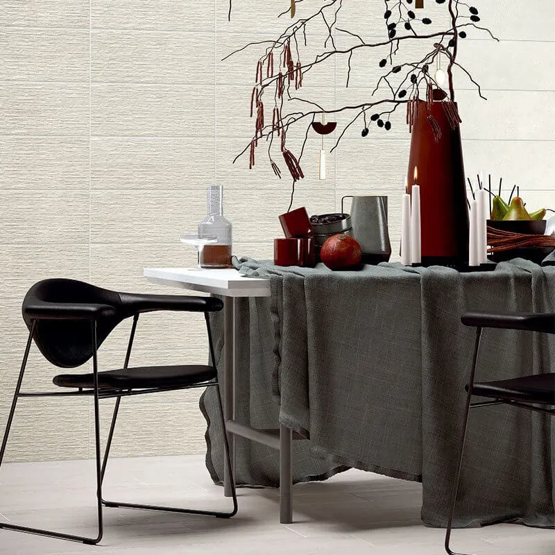 Rivestimento in Ceramica Effetto Pietra 20x50 Traccia Bianco Dust - Herberia