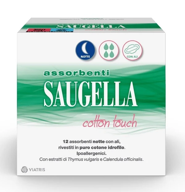 Saugella Assorbenti Ripiegati Notte Ali pz 12 – Cartone 24 pz