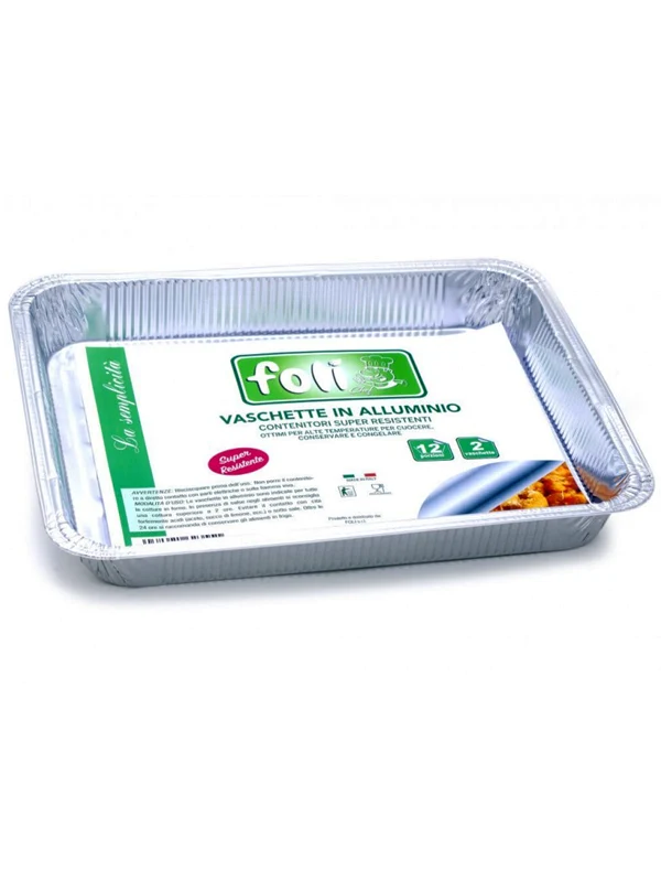 Foli'cont Alluminio Con coperchio 3porz 2pz – Cartone 54 pz