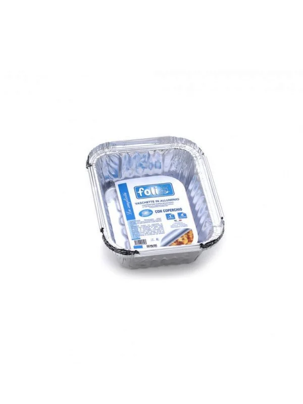Foli'cont Alluminio Con coperchio 1porz 4pz – Cartone 48 pz