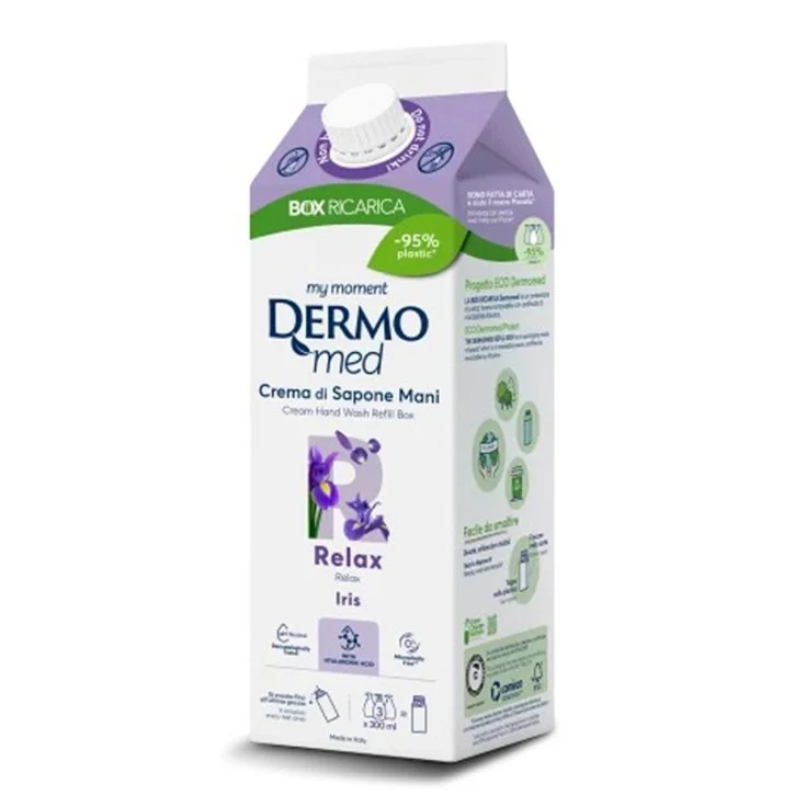 Dermomed Sapone Liquido Eco-Ricarica 900 ml — Sapone Mani · Cartone da 6 confezioni