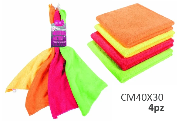 Dealo Panno Microfibra 40x30 pz 4 Ciuffo Extra – Cartone 24 pz