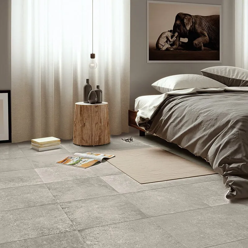 Gres Porcellanato Effetto Cemento Rettificato Grip 60x60 9.5mm Materia Grigio - Herberia