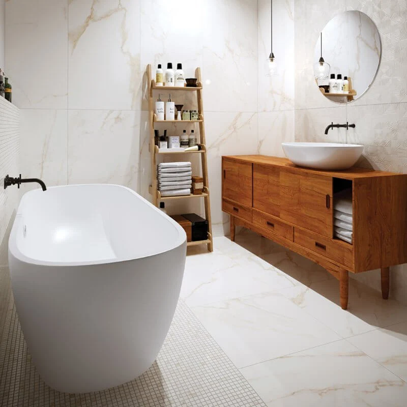 Gres Porcellanato Effetto Marmo Rettificato Naturale 60x120 9mm Marmi Pregiati Calacatta - Herberia