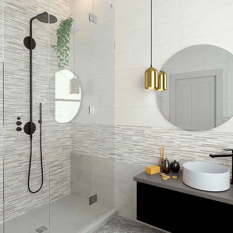 Rivestimento in Ceramica Decoro 20x50 Habita Stick Grey - Herberia