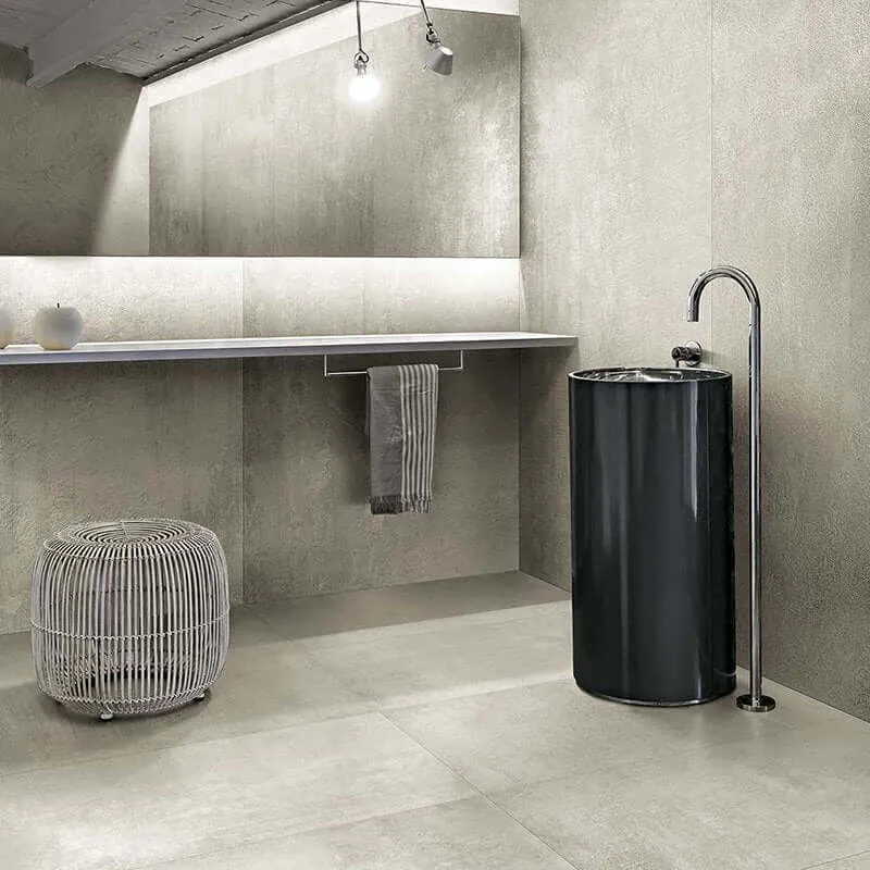 Gres Porcellanato Effetto Cemento Rettificato Grip 20.2x30.4 20mm Sable Matieres De Rex - Florim