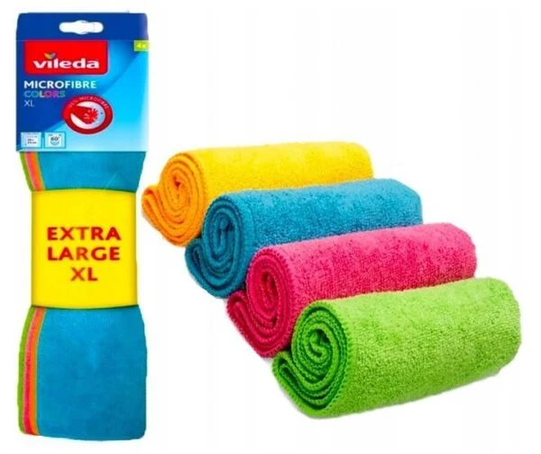 Vileda Panno Microfibra Colors 4pz Xl 34x36cm – Cartone 16 pz