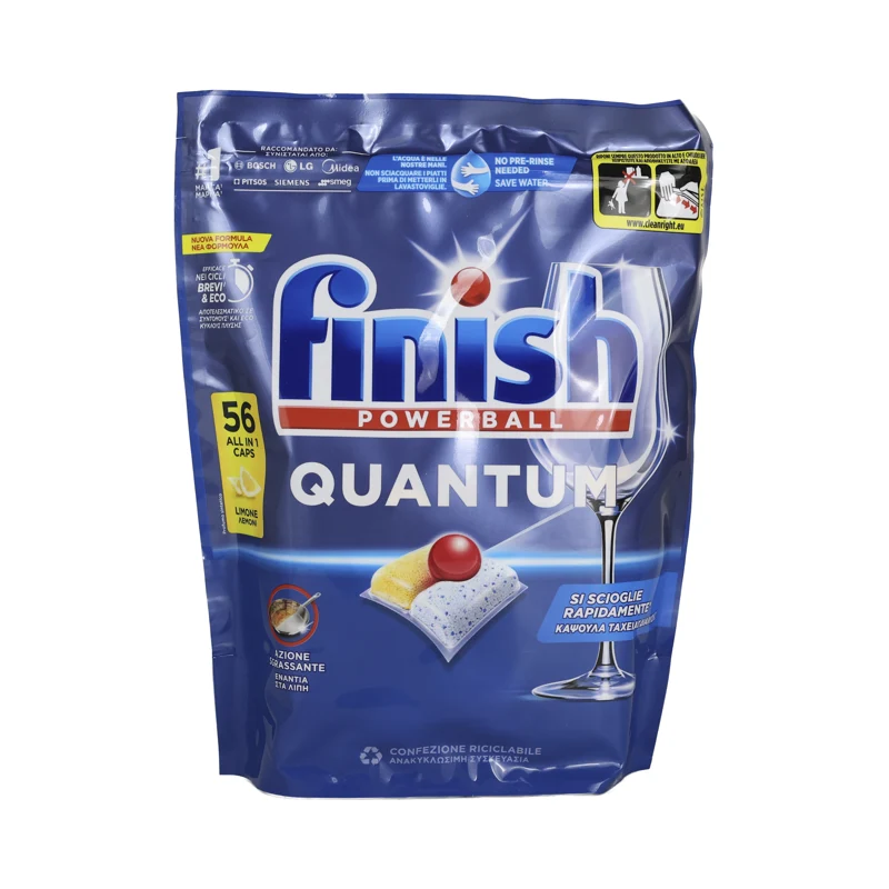 Finish Tabs pz 56 Tuttoin1 Quantum Limone – Cartone 6 pz