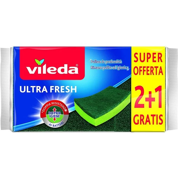 Vileda Spugna+retina Ultra Fresh pz 2+1 – Cartone 24 pz