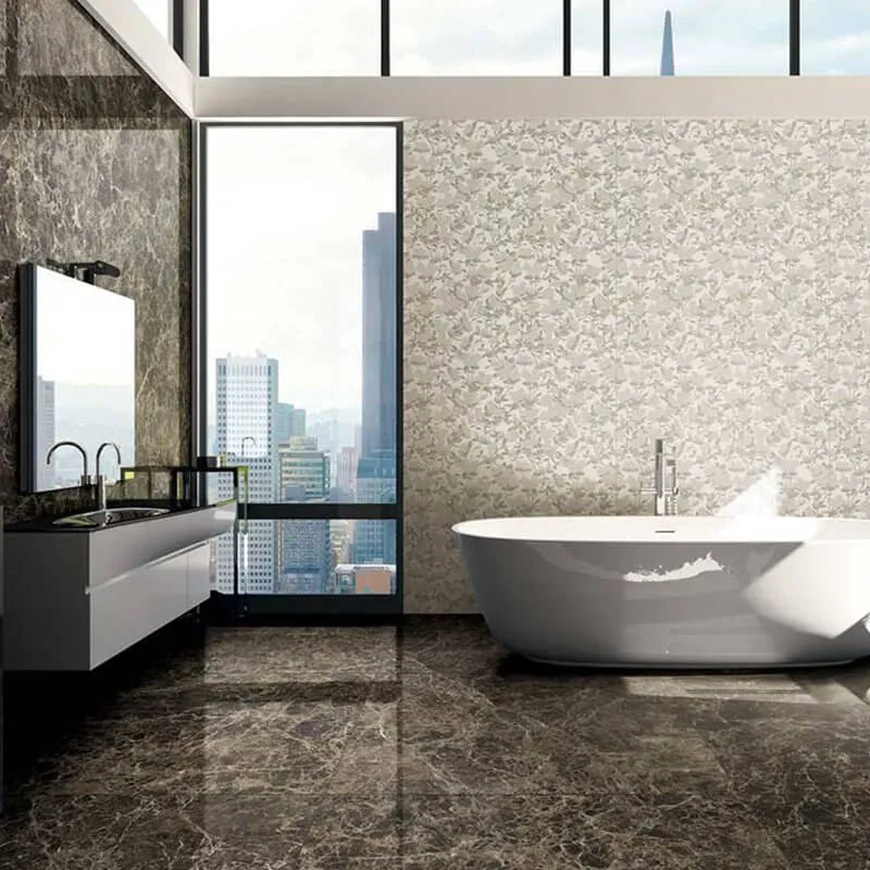 Gres Porcellanato Effetto Marmo Rettificato Lucido 120x120 6mm Marron Imperial Les Bijoux - Florim