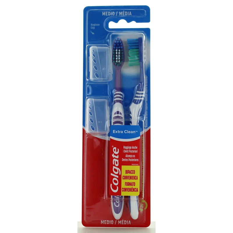 Colgate Spazzolino Extra Clean pz 2+coprisetola – Cartone 12 pz