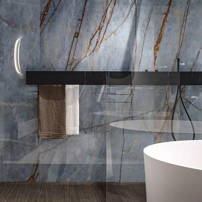 Gres Porcellanato Effetto Marmo Rettificato Lucido 120x120 6mm Azure Heritage - Florim