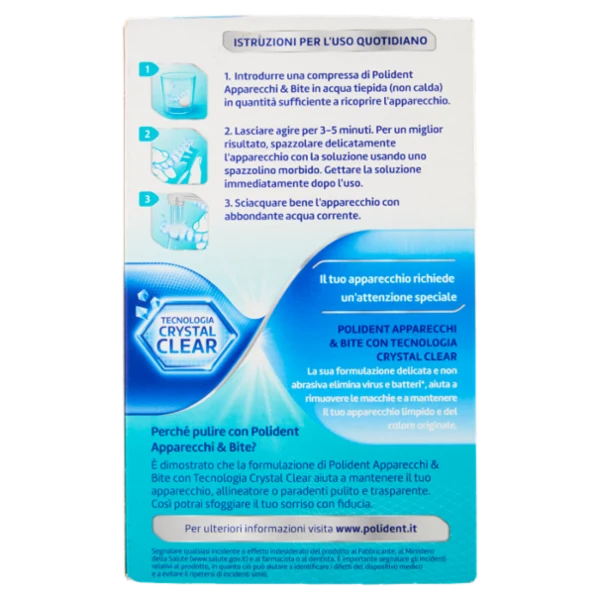 Polident Compresse pz 30 Apparecchi e Bite – Cartone 12 pz