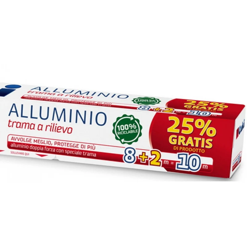 Cuki Alluminio 8+2mt Trama Groffata – Cartone 24 pz