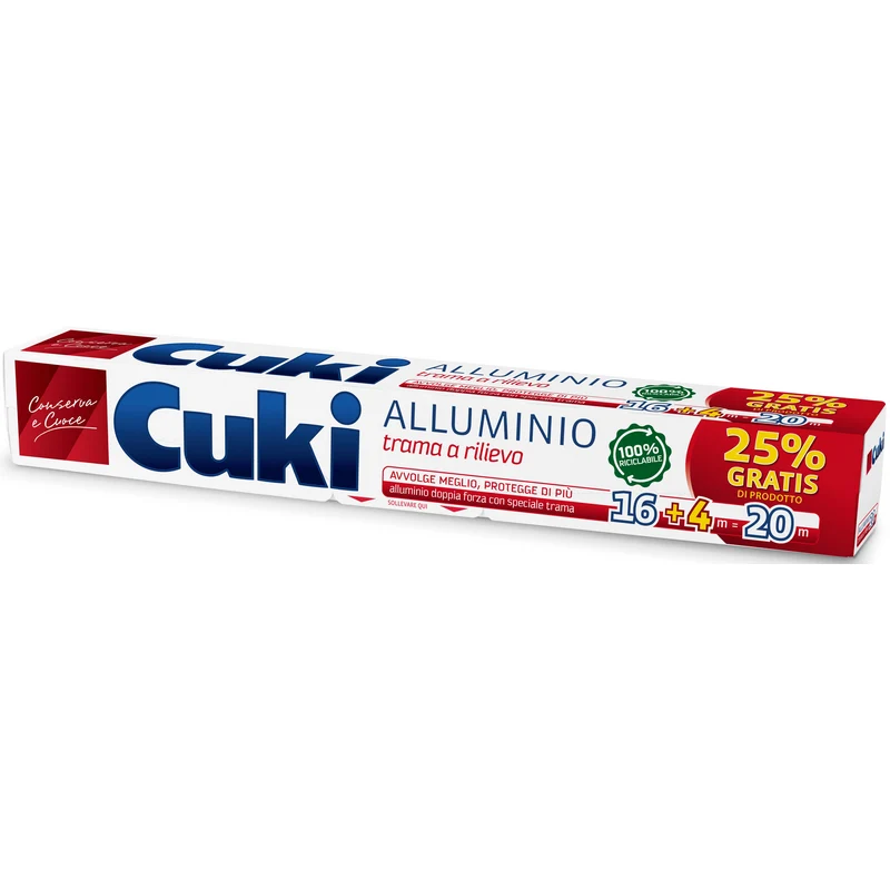 Cuki Alluminio 16+4mt Trama Groffata – Cartone 24 pz