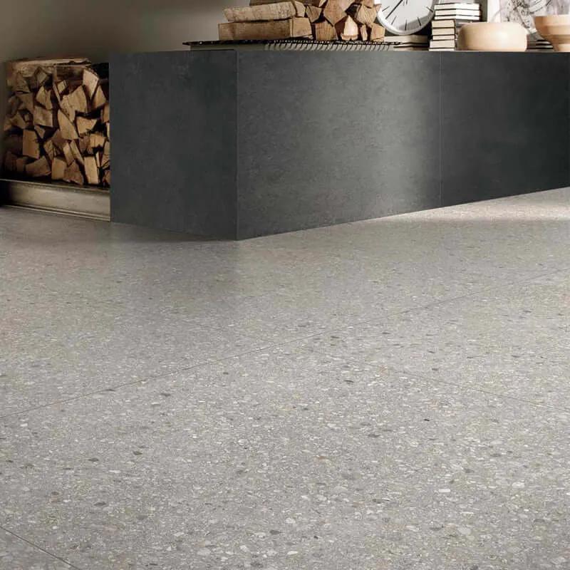 Gres Porcellanato Effetto Graniglia Rettificato Lucido 120x120 6mm Earl grey Mix Match up - Florim