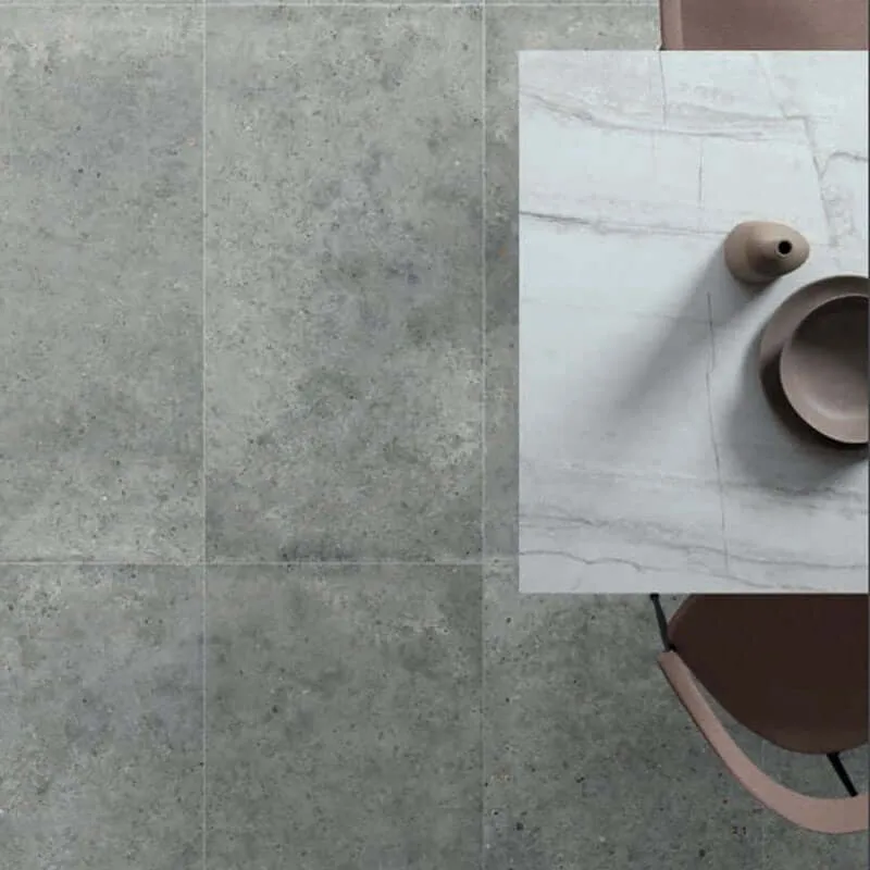 Gres Porcellanato Effetto Pietra Rettificato Naturale 80x80 8.5mm Grigio Anima - Ariana