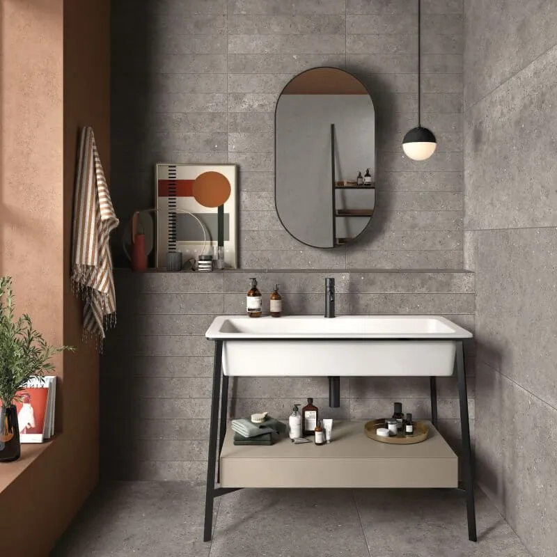 Gres Porcellanato Effetto Pietra Rettificato Naturale 80x80 8.5mm Fango Anima - Ariana