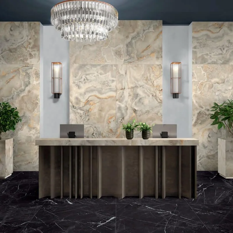 Gres Porcellanato Effetto Marmo Rettificato Lucido 60x120 6mm Cosmic Ivory La Marmoteca - Gardenia Orchidea