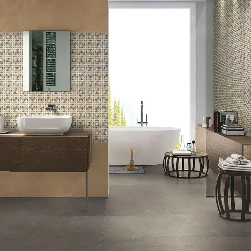 Gres Porcellanato Effetto Cemento Rettificato Naturale 30x60 9mm Cinnamon Match up - Florim