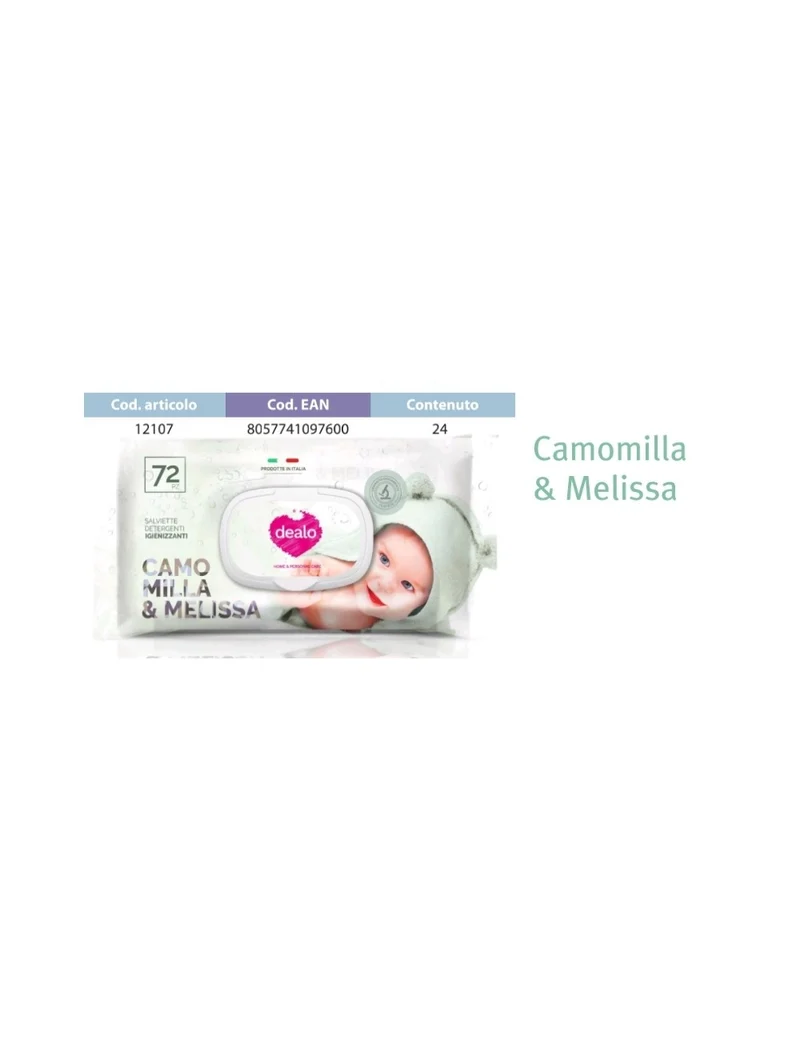Dealo Salviett Baby pz 72 Camomilla&melissa – Cartone 24 pz