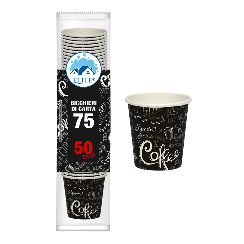 Bicchieri Caffè in Carta Bio 75cc — Bicchieri Monouso Biodegradabili · Cartone da 40 confezioni