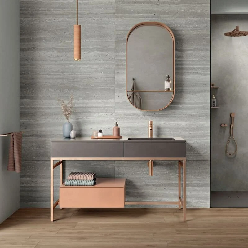 Gres Porcellanato Effetto Marmo Rettificato Lappato 60x120 8.5mm Greige Dorica - Ariana