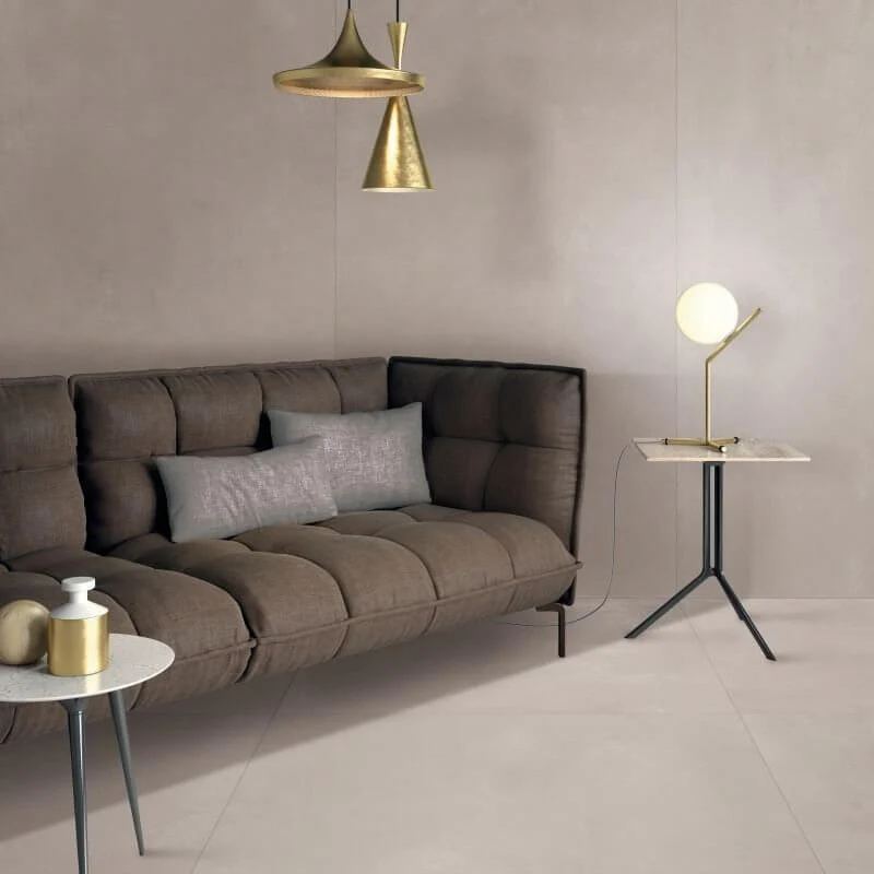 Gres Porcellanato Effetto Cemento Rettificato Naturale 80x80 8.5mm Bone Concrea Plain - Ariana
