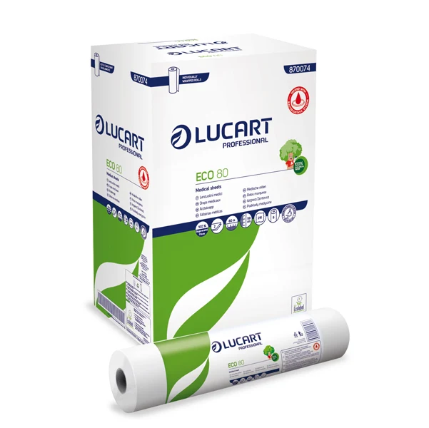 Lucart - 870074U - Lenzuolino medico Eco 80 White - diametro 14,3 cm - 59 cm x 80 mt - bianco - Lucart - 82498 - Conf. da 1 Pz.