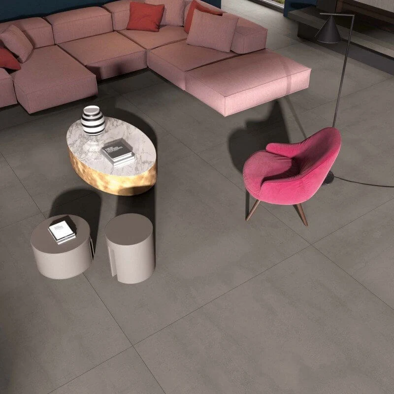 Gres Porcellanato Effetto Cemento Rettificato Naturale 30x34 9mm Grey Crossroad Chalk - ABK