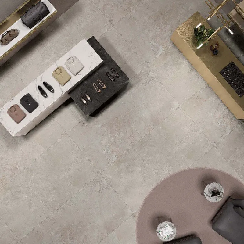 Gres Porcellanato Effetto Pietra Rettificato Naturale 120x120 8.5mm Ivory Alpes Wide - ABK