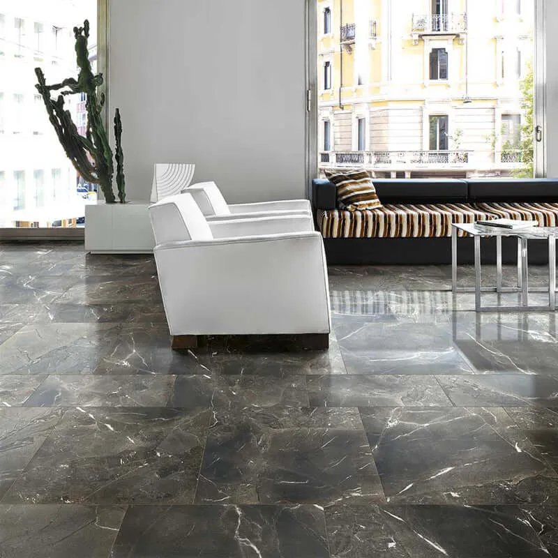 Gres Porcellanato Effetto Marmo Rettificato Naturale 30x60 9mm Black deep Timeless - Florim