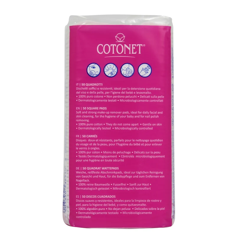 Cotonet Dischetti Struccanti pz 50 Quadrotti – Cartone 24 pz