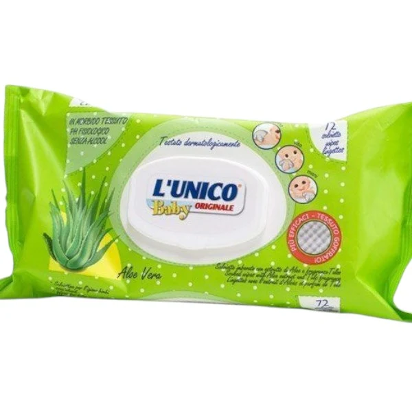 L'Unico Salviett Baby pz 72 Aloe Vera – Cartone 15 pz