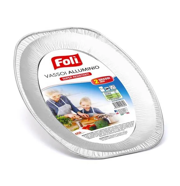Foli'cont Alluminio Vassoio Medio 2pz – Cartone 36 pz