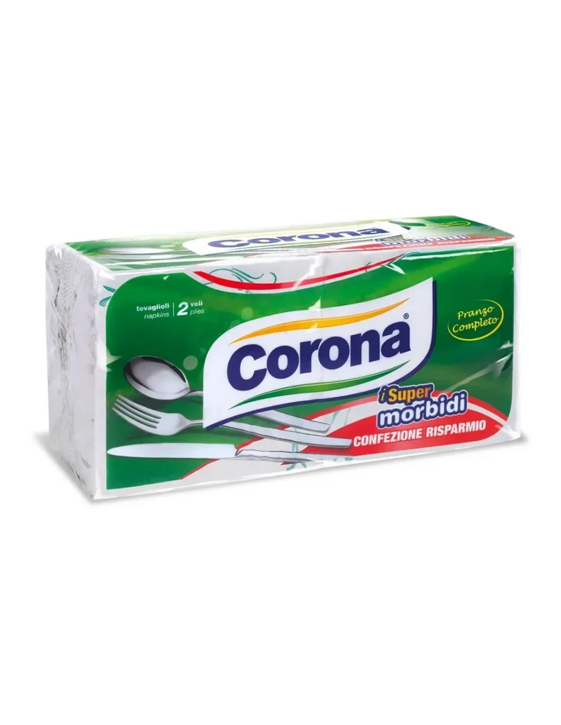 Corona Tovaglioli Monovelo 1/2metro pz 350 Bianco – Cartone 10 pz