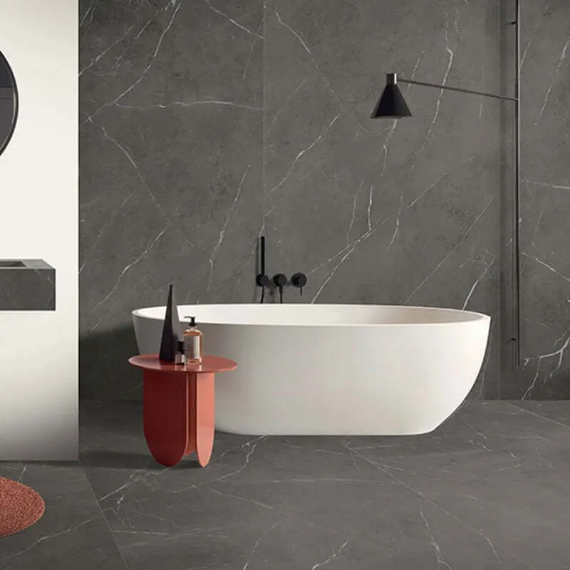 Gres Porcellanato Effetto Marmo Rettificato Lucido 40x120 6mm Grey Stone La Marmoteca - Gardenia Orchidea