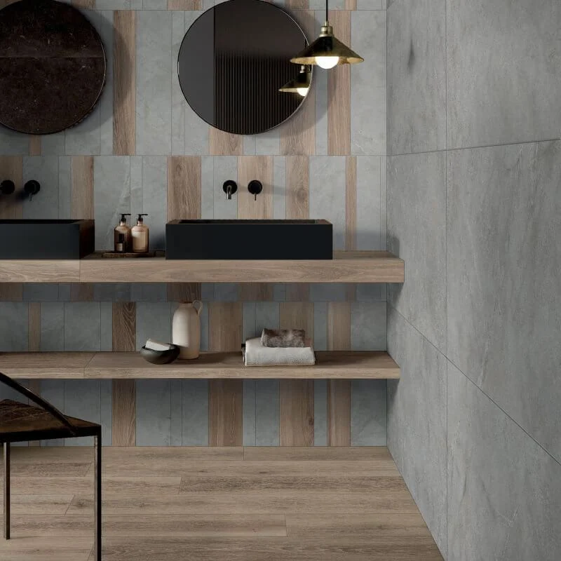 Gres Porcellanato Effetto Legno Rettificato Naturale 30x60 8.5mm Avana Mix Eco Chic - ABK