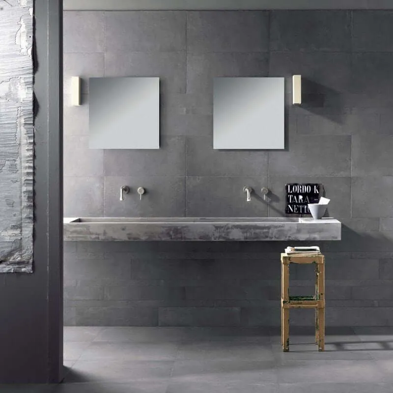 Gres Porcellanato Effetto Cemento Non Rettificato Naturale 60x60 8.5mm Black Docks - ABK