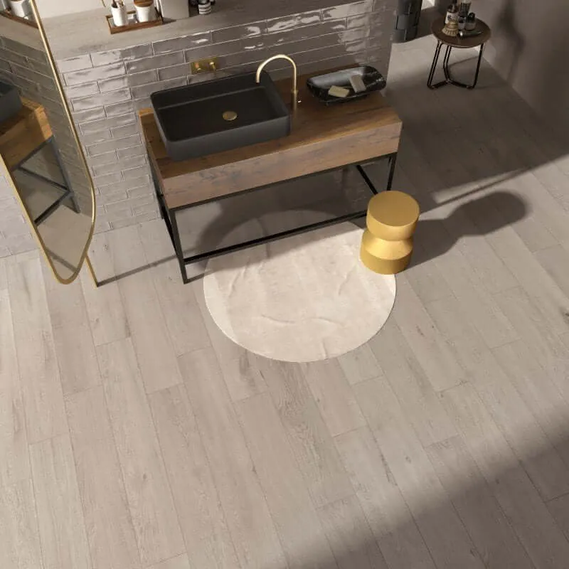 Gres Porcellanato Effetto Legno Rettificato Naturale 20x120 8.5mm Sand Crossroad Wood - ABK