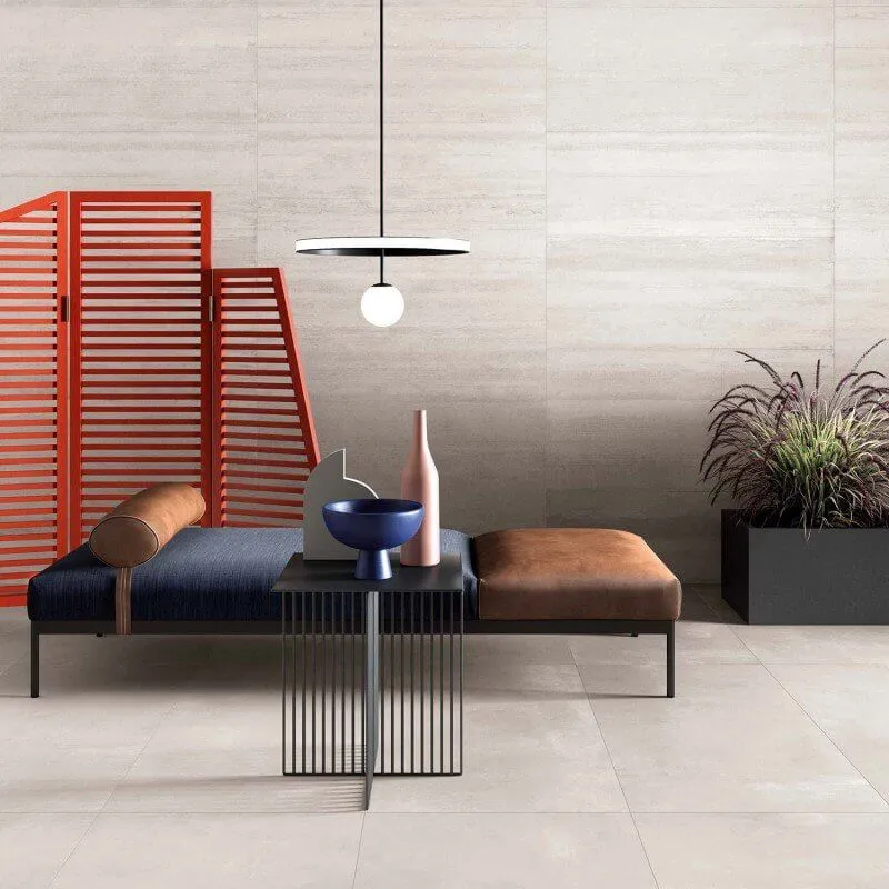 Gres Porcellanato Effetto Cemento Rettificato Naturale 80x80 8.5mm Base Pearl Lab325 - ABK