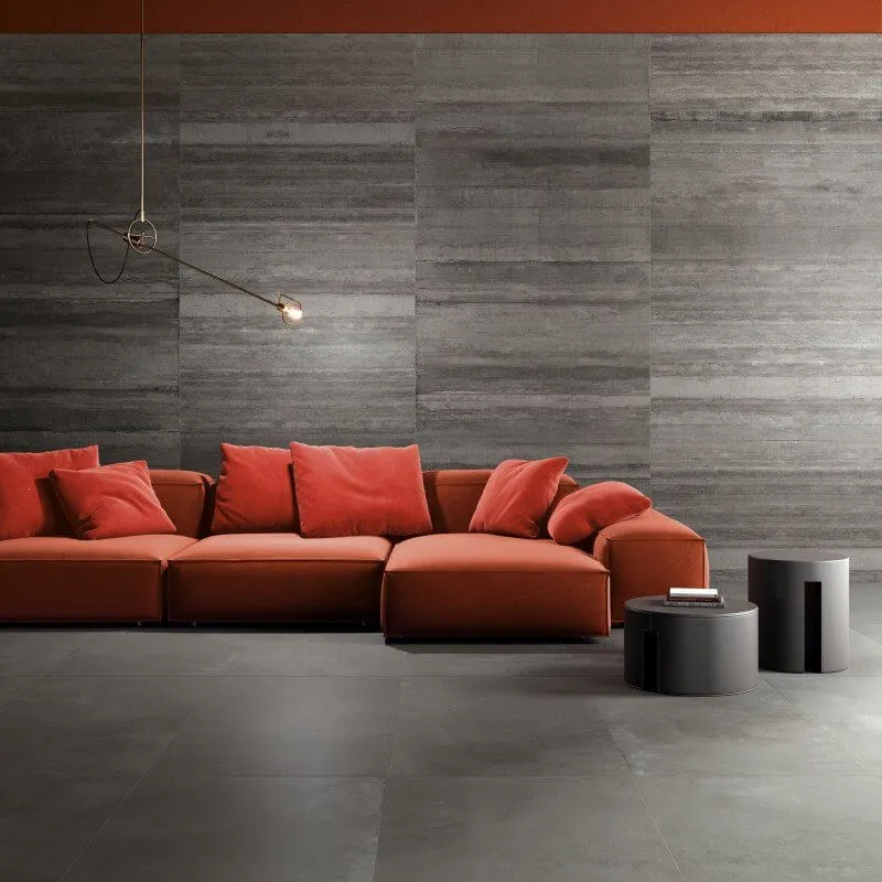 Gres Porcellanato Effetto Cemento Rettificato Naturale 80x80 8.5mm Base Pepper Lab325 - ABK
